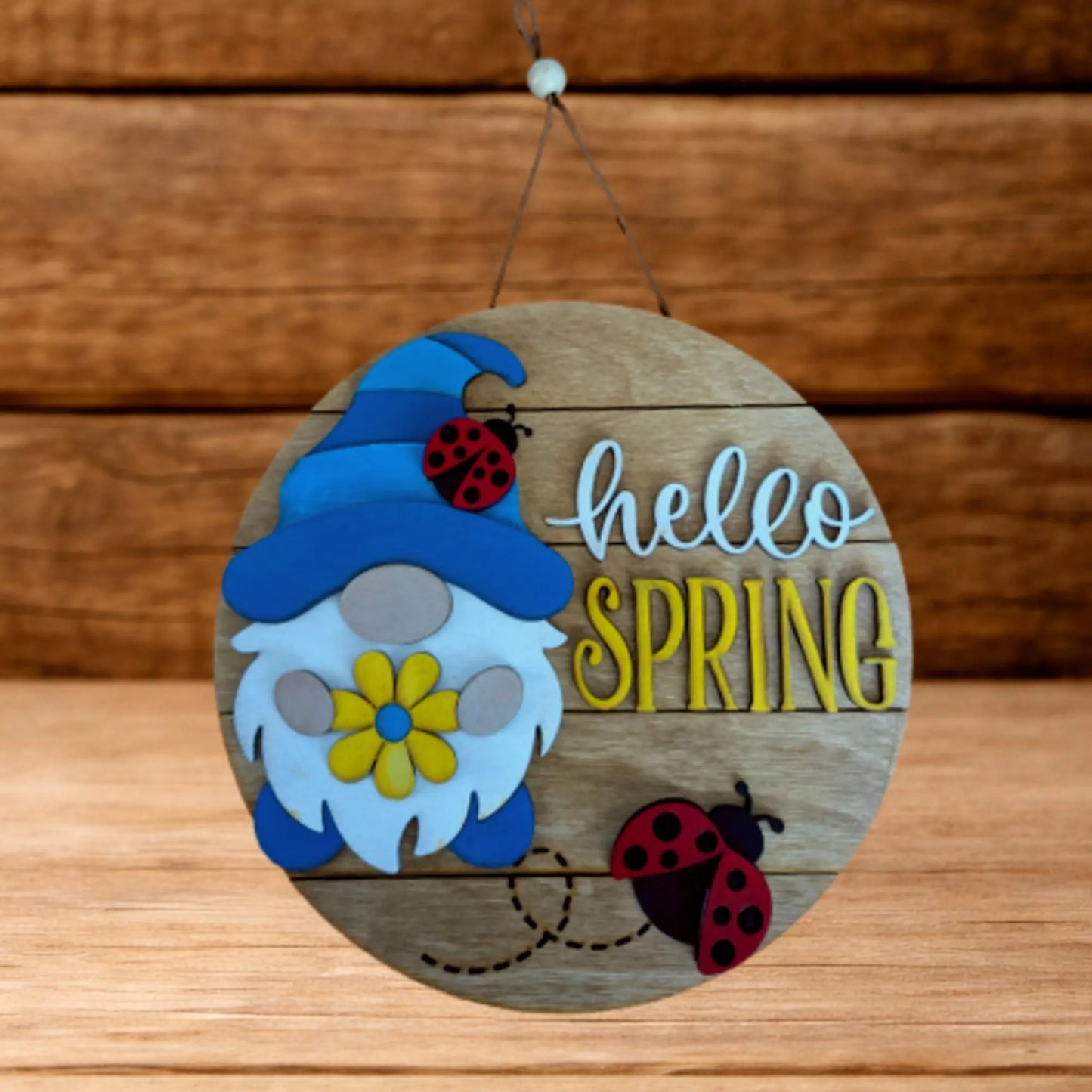 Seasonal Gnome Sign Set | Set of 4 Layered Wood Gnomes | Spring Summer Fall Winter Decor | Farmhouse Door Hangers
