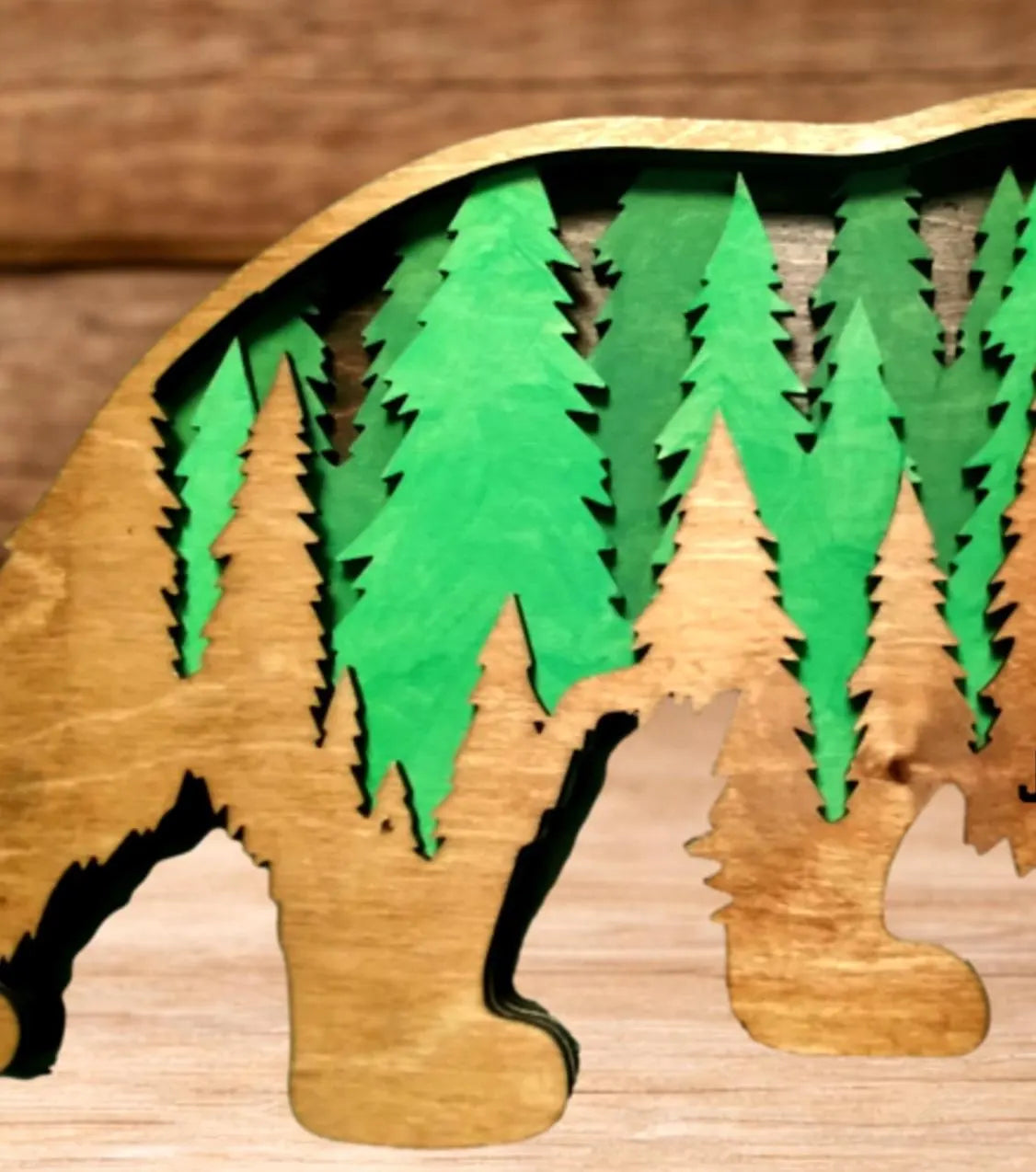 Personalized Layered Bear Family Sign – Rustic Woodland Cabin Decor